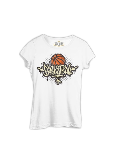 Basketbol Star Beyaz Kadın Tshirt 001