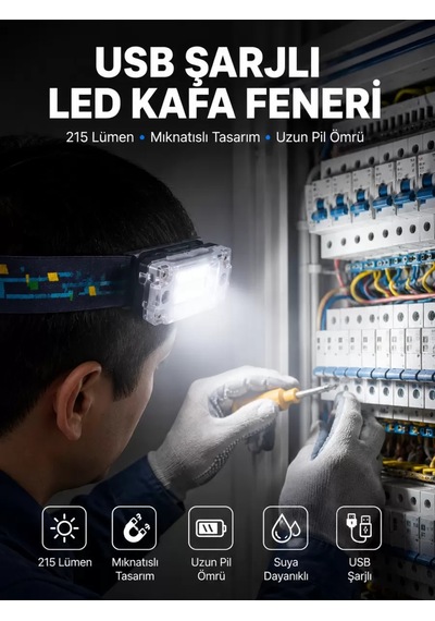 Lexroo Kafa Lambası Led Fener Pratik Taşınabilir Ayarlanabilir Us
