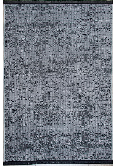 Gri Şönil Kilim Saçaklı Tozumayan Makinede Yıkanabilir Kaymaz Taban Halı Yolluk