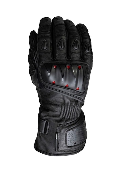 Knox Oulton Mk2 Korumalı Deri Motosikleçi Eldiveni Siyah Kırmızı