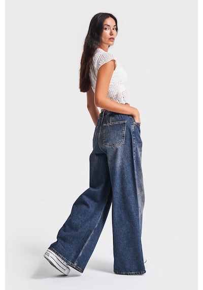 Itsbasic Kadın T.kot Rengi 2w48 Bağcıklı Palazzo Fit Beli Laslikli Denim Jean Kırmızı