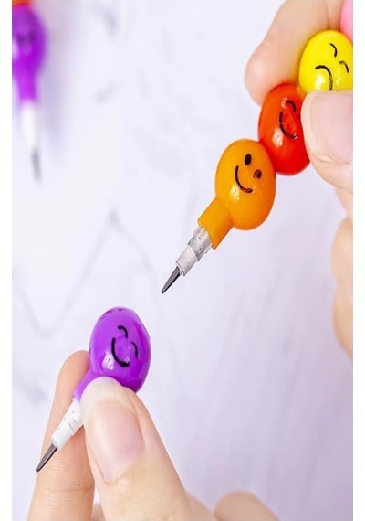 Emoji Kurşun Kalem Yumurtlayan 2 Adet Eğlenceli Gülen Yüzlü Kurşun Kalem Hediyelik Kurşun Kalem Çok Renkli