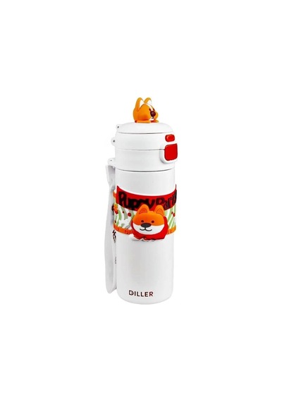 Diller Vagonlife Dıller Çelik Pipetli/pipetsiz Kullanım Silikon Tutmaçlı El Askılı Matara/termos D9231 480ml Beyaz