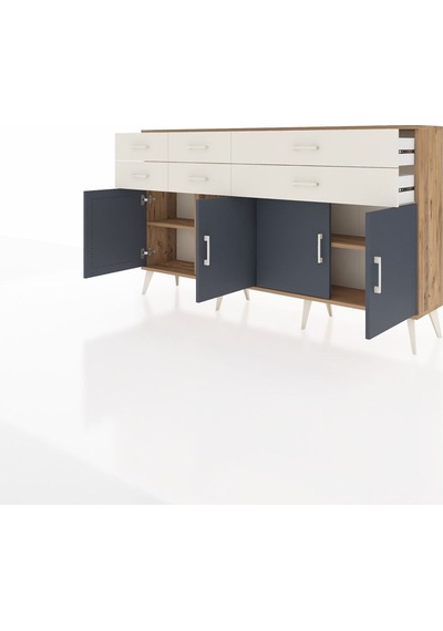 Arges Konsol 3 Raflı 6 Çekmeceli 4 Kapaklı 176x30x99 Çam-antrasit/aytaşı Antrasıt/aytası - Atlas Çam Arges Konsol 3 Raflı 6 Çekmeceli 4 Kapaklı 176x30x99 Çam-antrasit/aytaşı Antrasıt/aytası - Atlas Çam