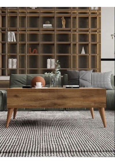 Orta Sehpa Masa Salon Sehpası Lüx Model 90x50x33 Atlantik Çam