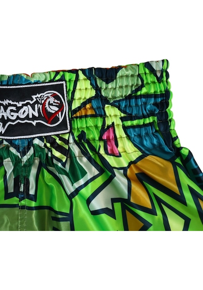 Dragondo Mt3043 Muay Thai - Kick Boks Şortu Dijital Baskılı Yeşil Şort