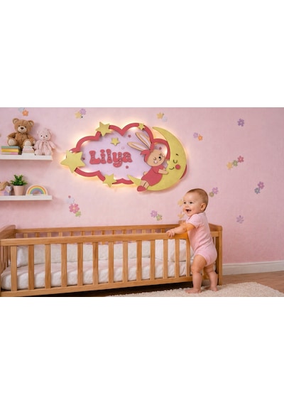Tavşan Bebek Odası Kapı Süsü Gün Işığı