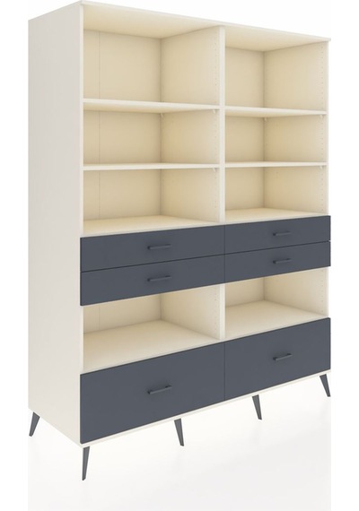 Kronos Gardrop 8 Raflı 6 Çekmeceli 176x59x221 Aytaşı-aytaşı/antrasit Aytaşı/antrasit