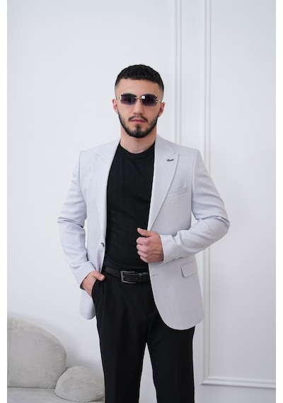 Dupont Classics Dupont Slim Fit Sivri Yaka 6 Drop Çift Yırtmaç Keten Blazer Ceket - Nefes Alabilen Hafif Erkek Ceket Gümüş Dupont Classics Dupont Slim Fit Sivri Yaka 6 Drop Çift Yırtmaç Keten Blazer Ceket - Nefes Alabilen Hafif Erkek Ceket Gümüş