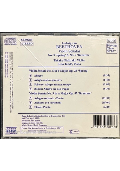 Beethoven Violin Sonatas Classic Cd