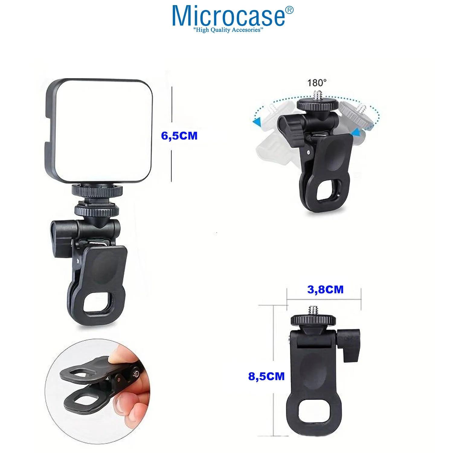 Microcase Şarjlı Çok Fonksiyonlu Ayarlanabilir Ürün Çekim Işığı Rgb Softbox Fotoğraf Stüdyo Aydınlatması Cep Ledi Al4256