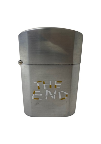 Lotus The End Yazı Baskılı Benzinli Metal Çakmak Gümüş Gri 309138
