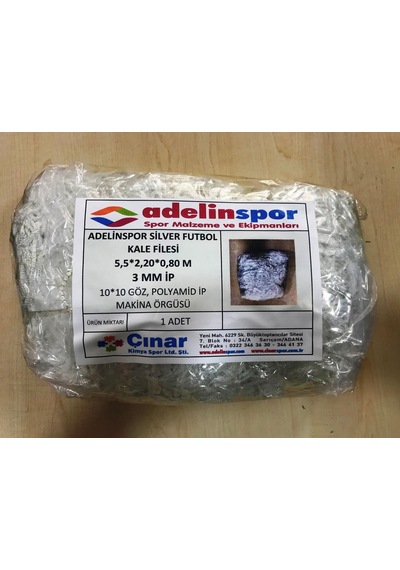 Adelinspor Silver Futbol Kale Filesi 5.5x2.20x0.8 M Çok Renkli