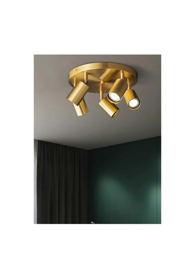Led Spot Led Avize Hareketli Başlık Gün Işığı Ampullü Mat Gold Avize Salon Avize Siyah