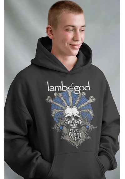 Sevbano Lamb Of God Rock Metal Müzik Grubu Sırt Baskılı Unisex Oversize P Siyah
