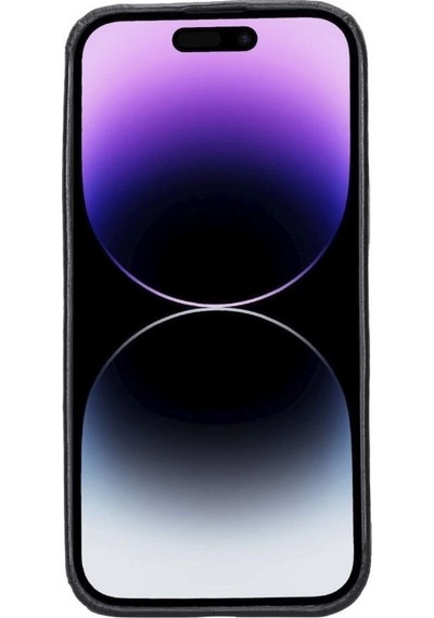 Apple İphone 14 Pro Max Uyumlu Deri Arka Kapak Rock Rst1 Siyah