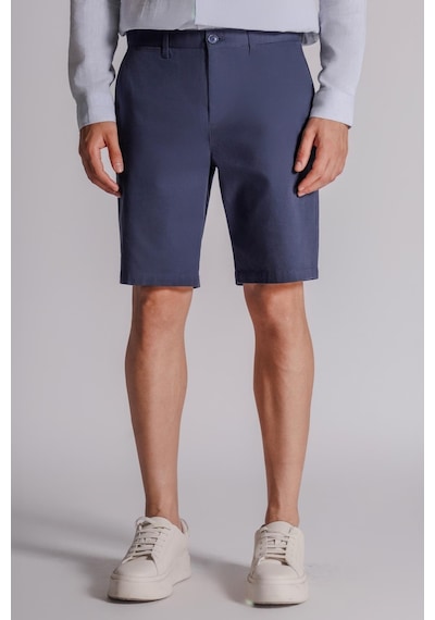 Braccas Erkek Yandan Cepli Klasik Bel Relaxed Fit Chino Şort Lacivert Lacivert