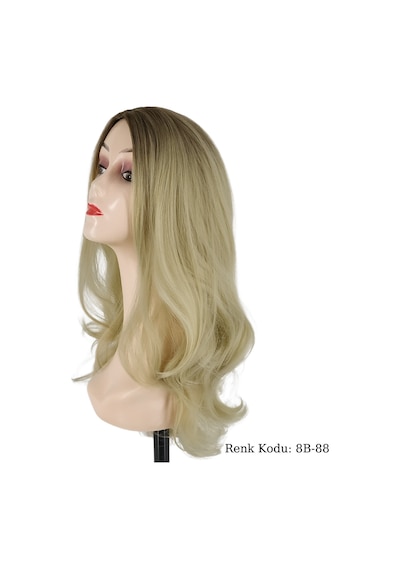 Peruk Dalgalı Fiber Sentetik Kumral Koyu Platin Ombre No-8B-88