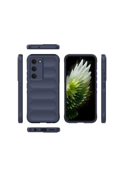 Tecno Spark 40 Pro Kılıf Kamera Korumalı Esnek Silikon Parmak Şeritli Erd Koyu Yeşil