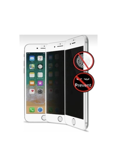 Apple Uyumlu   iPhone 7 Mat Hayalet Ekran Gizli Privacy Tam Kaplayan Kırılmaz Cam Seramik Nano Ekran Koruyucu Beyaz