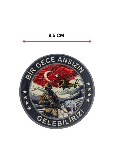 Single Sword Bir Gece Ansızın Gelebiliriz Plastik Arma Patch 9,5 Cm, Arkası Cırtlı Diğer