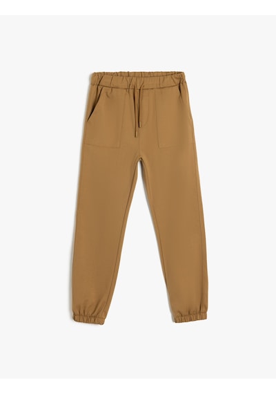Koton Standart Bel Cepli Düğme Detaylı Basic Jogger Pantolon Deve Tüyü 5skb40058tw Taba