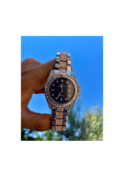 Taşlı Metal Kordon Kadın Kol Saati Rose/gümüşiçisiyah - 646846802 Rose Gold