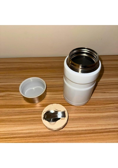 750 Ml Paslanmaz Çelik Yemek Termosu-çelik Kaşıklı,beyaz Beyaz