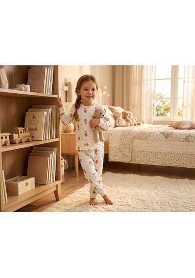 Tois Baby Kız Çocuk Pijama Takımı Ekru