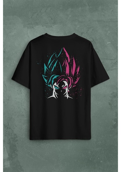Dragon Ball Z Son Goku Sırt Ön Baskılı Oversize Tişört Unisex T-shirt 001