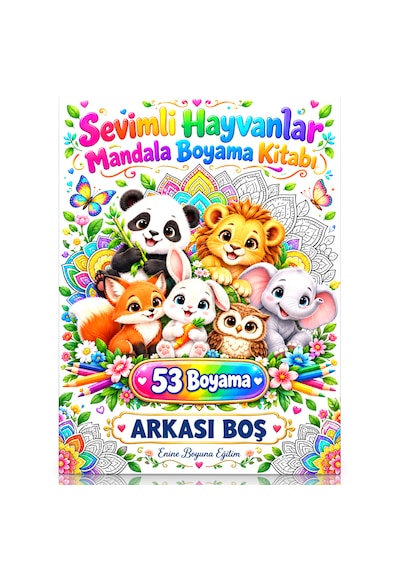 Sevimli Hayvanlar Mandala Boyama Kitabı