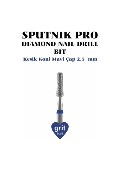 Elmas Kesik Koni Freze Mavi Çap 2,5mm