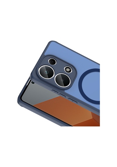Maks Technology Redmi Note 13 Pro 4g Kılıf M-safe Şarj Özellikli Mkst Babet Kapak - Lacivert