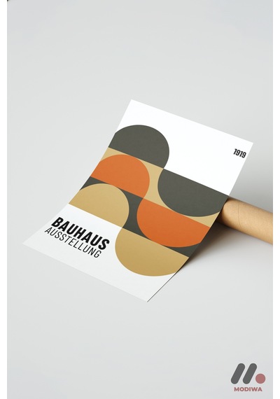 Bauhaus Ausstellung 1919 Afişi, Çerçevesiz Yüksek Kalite Duvar Afişi - Modern Ev Dekorasyonu
