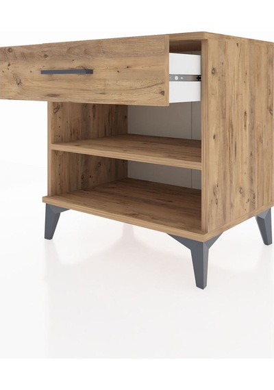 Hyperion Komodin Tek Raflı Tek Çekmeceli 60x44x64 Çam-çam Atlas Çam