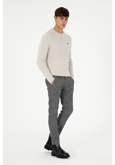 U.S. Polo Assn. Erkek Slim Fit Bisiklet Yaka Taş Kazak 50297050-VR049
