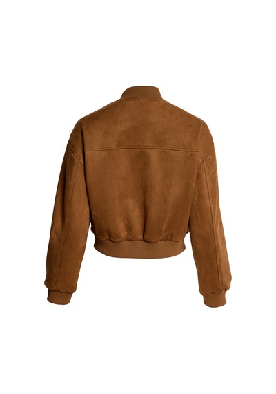 Marks & Spencer Suni Süet Hafif Bomber Ceket Kahverengi