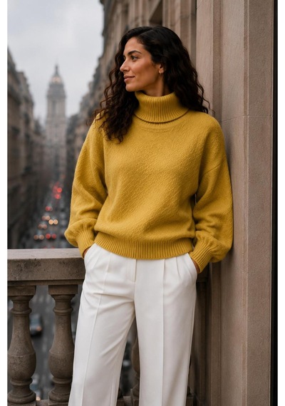 Hira Life Fashion Sfg Life Moda Kadın Balıkçı Yaka Tüylü Şardonlu Oversize Kazak Hardal Hardal Hira Life Fashion Sfg Life Moda Kadın Balıkçı Yaka Tüylü Şardonlu Oversize Kazak Hardal Hardal