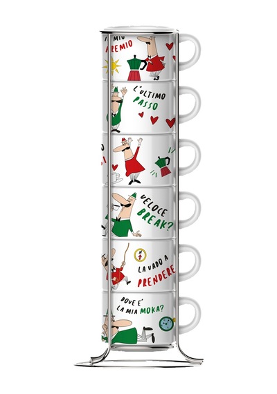 Bialetti Set 6'lı Stackable Espresso Fincan Seti Renkli