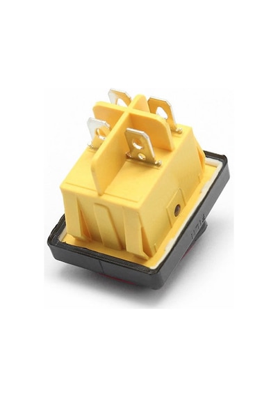 30A 250V On-Off Anahtar Yüksek Akım Kcd4 4 Pin Buton IP67 Su Geçirmez Led Işıklı