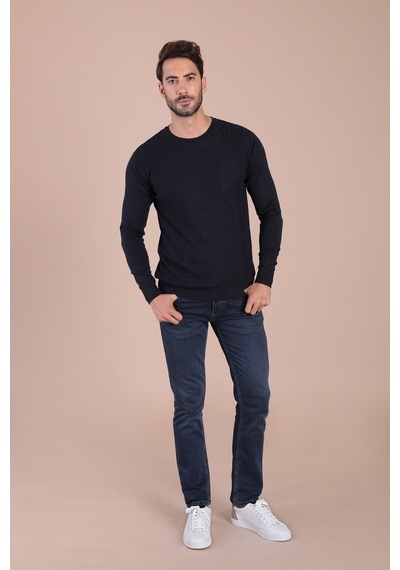 Ferraro Bisiklet Yaka Superfine Yün Kazak - Lacivert Lacivert (490434032) Lacivert