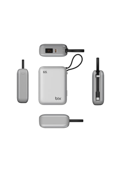 Bix Pb120 20000mah 65w Type-c Pd Kompakt Tasarımlı Dijital Göstergeli Powerbank Taşınabilir Hızlı Şarj Cihazı Gümüş