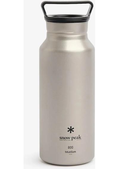 Snow Peak Ti Aurora Bottle 800, 100% Titanyum Su Şişesi, Ultra Hafif Ve Dayanıklı, 27 Oz Kapasite Termoslar Gri