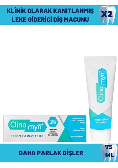 Clinomyn Temizle & Parlat Jel Diş Macunu 2 x 75 ML
