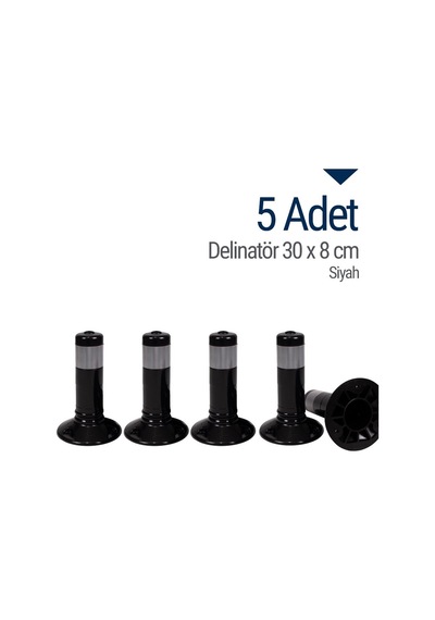İleri Trafik Delinatör 30  x  8 CM Siyah 5 Adet Esnek Duba