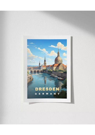 Çerçevesiz Poster Dresden Almanya Ufuk Çizgisi
