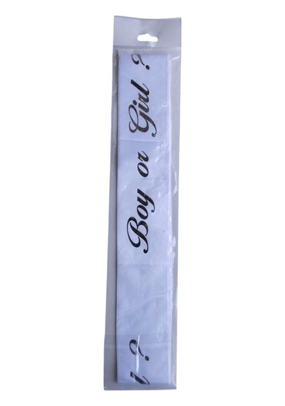 Boy Girl Beyaz Üstü Gümüş Saten Cinsiyet Kuşağı 2 Metre Parti Aksesuarı Diğer