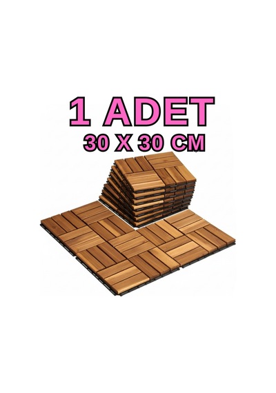 1 Adet 30x30 Cm Tik Karo Deck Teak Yer Karosu Masif Ahşap Sudan Etkilenmez Bahçe Banyo Parkesi