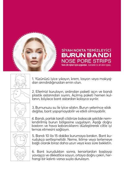Burun Bandı Siyah Nokta Temizleme Kadın 6 Lı
