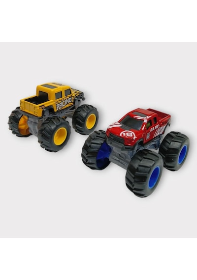 Mini Off-road Araçlar 2'li - Sarı Kırmızı Çok Renkli